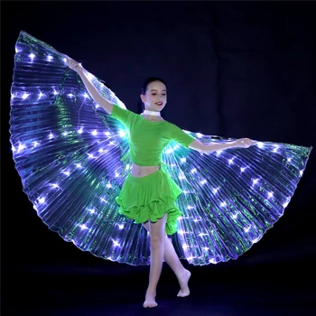 2022 Vaikų šokėjai LED šviesos sparnai veiklos rekvizitai pilvo šokių karnavalas kostiumas Kalėdų karnavalas veiklos sparnus