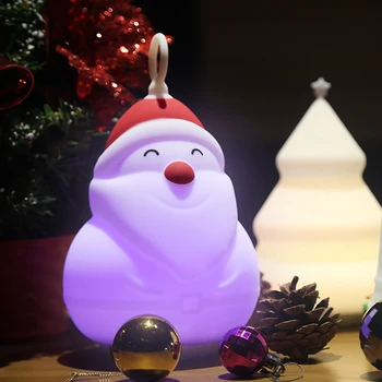 Silikono Glostydamas Lempa LED Nakties Šviesos Miegamojo Lovos Dekoro Įkrovimo Animacinių filmų Kalėdų Senelis Modelio Žibintus, Vaikas, Kūdikis, Kalėdų Dovana