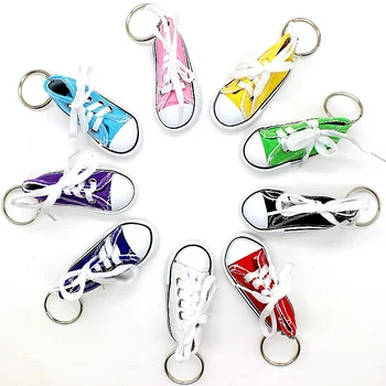 Kūrybos juokinga drobė batai key chain bag pakabukas spalvos batai raktų pakabukas sportbačiai 