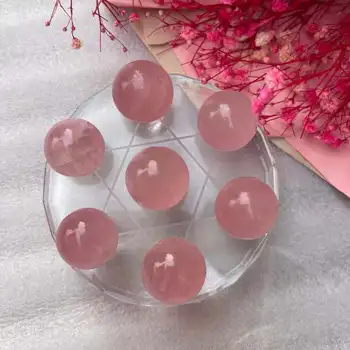 Nauja siunta 100%Natūralus rožių kvarco kamuolys tinklelį septynių rožinis kvarcas crystal ball sferoje gydymo kristalų