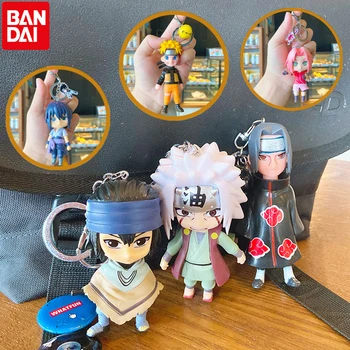 Bandai Anime Naruto Keychain Veiksmų Skaičiai Cosplay Priedai Sasuke Itachi Q Versija Pakabukas Paketų Prižiūrėtojų Raktinę Vaikams Žaislas Stuff Dovana