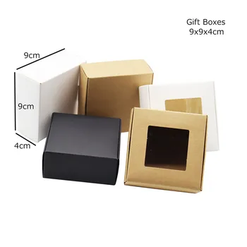 50 vnt kraft popieriaus dovanų dėžutėje 3 spalvos pasirinktinai papuošalų, aksesuarų laikymo dėžutė, rankų darbo muilo dėžutė