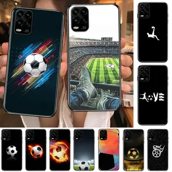 2021 futbolo juoda Silikono animacinių filmų Telefoną Atveju XiaoMi Redmi Pastaba 11 10 9S 8 7 6 5 Pro T Y1 Anime Juodo Dangtelio Silic