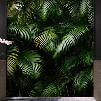 Custom 3D Foto Freskos Žaliųjų Augalų Lapai, Drobė, Tapetai, Miegamojo Kambarį Įėjimo Koridoriaus Fone Sienų Apdaila