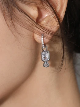 LONDANY auskarai Originalaus dizaino asimetrinė micro-inkrustacijos cirkonis ausies sagtis temperamentas mados moterų auskarai