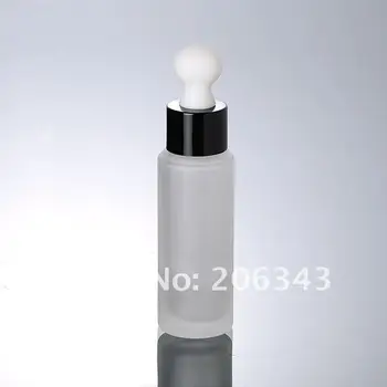 25ML matinio stiklo su balta lašintuvu ir juoda apykakle gali būti naudojamas Kosmetikos Pakuotės,stiklo butelis