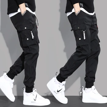 Vyrų Haremas Kelnės Pavasarį Hip-Hop Multi Kišenės Slim Fit Poilsiu Sweatpants