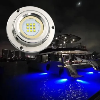 27W LED Povandeniniu Laivu Šviesos b316L Nerūdijančio Plieno RGB Pritemdomi Doko, Tvenkinys, Baseinas, Fontanas Jachta Šviesos Яхта