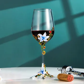 320ML Goblet Ranka-Dažytos Emalio Vyno Stiklo Kristalų Goblet Stiklo Taurės High-end Namų Drinkware Vynas, Šampanas Stiklo Dovana