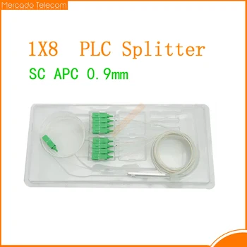 Nemokamas Pristatymas 10vnt 1X8 PLC Splitter/Fiber Optic PLC spliter/Plokštieji Lightwave Grandinės Splitter SC/APC