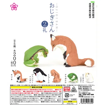 Japonija Originali Klykauti Gashapon Kapsulė Žaislai Fox Pingvinai Varlė Gyvūnų, Kad Lankas Gyvūnų Serijos 2 Dovaną