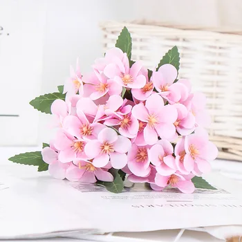 1pcs Dirbtinės Gėlės Begonia Gėlės Šilko Netikrą Hydrangea Gėlių Home Office Vestuvių Dekoravimas Flores Artificiales