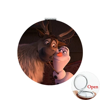 Disney Juokinga Sven Ir Olaf Animacinių filmų Moive Kišenėje Veidrodis Madinga Moterų Namų Makiažo Įrankiai, Priedai 65MM Lankstymo RT70