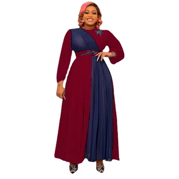 Plus Size Afrikos Šalis Suknelės Moterims 2023 Naujas Vasaros Šifono Maxi Ilga Suknelė Elegantiškas Kaftan Musulmonų Suknelė Ponios Drabužiai