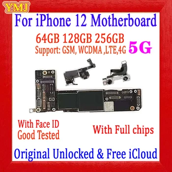 Ne icloud iPhone 12 Plokštė 64GB/128GB/256 GB Originalus Atrakinti/NO Face ID Visą Išbandyti Logika Valdybos Parama 