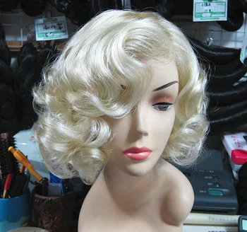 Helovinas moteris Marilyn Monroe Aukso Perukas Amžinai Marilyn Monroe stiliaus sintetinių plaukų perukas kostiumai