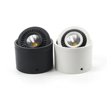 360 Kampu Reguliuojamas Pritemdomi paviršinės Montuotės COB LED Downlight 5W/7W/9W/15W LED Lempos, Lubų Vietoje Šviesos su LED Driver