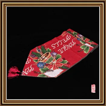 Atostogų dovanų žakardo aksomo audiniu Kalėdų papuošalai vieną antklodė žakardo stalo runner 33 * 180cm