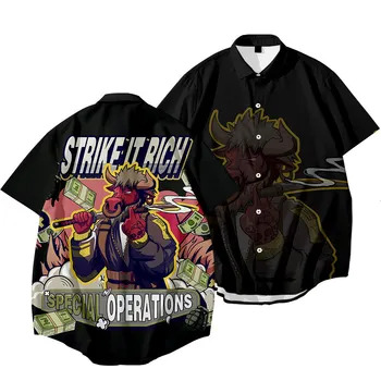 Kinų Stiliaus Black Print Vasaros Vyrų Paplūdimio Marškinėliai Mados Trumpas Rankovės Prarasti Atsitiktinis Marškinėliai Azijos Plius Dydis S-6XL