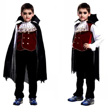 Nemokamas Pristatymas Vaikai Vampyras Kostiumai Helovinas Maskuotis Dvasia, Velnias Fancy Dress Vaikų Berniukų Cosplay Drabužiai