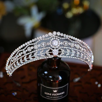 Royal Princess Kristalų Brides Tiara Vainikėliai Headpieces Prom Galvos Dėvėti Vestuvių Plaukų Aksesuarai