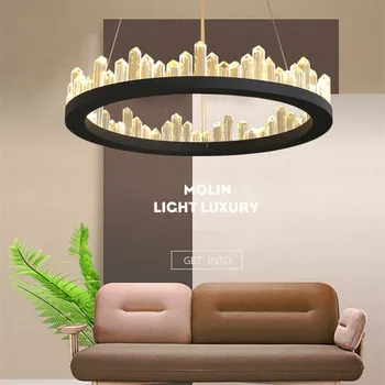 Modernus minimalistinis prabanga kristalų LED šviestuvo žiedas kambarį lempos restoranas šviesos rungtynių 220V 230V