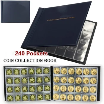 Null BBA 240 Kišenes, 10 Puslapių, Pinigai, Knygos, Monetos Saugojimo Albumą Monetų Kolekciją Knygų Aukštos Kokybės Karališkoji Monetų Kolekciją Knyga