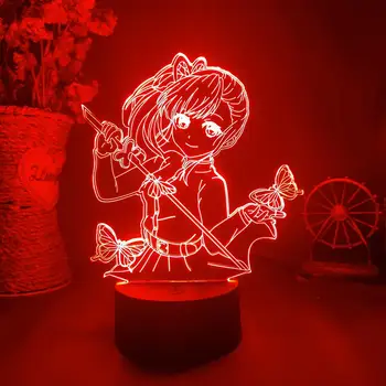 Tsuyuri Kanawo Siluetai 3D Iliuzija Naktį Lempos Anime Personažas iš Demon Slayer Otaku Dovana LED Jutiklis Šviesos Kambarys, Stalo Dekoras