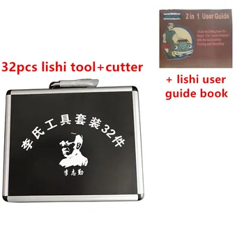 NAUJAS originalus LiShi 2 in 1 priemonė 32pcs/lishi lauke Hu64 hu83 hu92 hu100 hu101 hu101R hu100R Va2 su cutter ir manuel