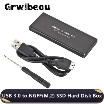 Grwibeou USB 3.0 NGFF M. 2 SSD Išorinį Standųjį Diską HDD Dėžutės Paramos 2230 2242 2260 2280 Kietajame Diske USB 3.0 M2 SSD Atveju