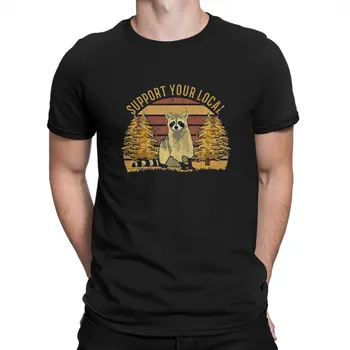 Vyrai Meškėnas Saulėlydžio Marškinėliai Gatvės Kačių 100% Medvilnės Drabužius Humoro Trumpomis Rankovėmis Apvalios Kaklo Marškinėliai, Naują Atvykimo T-Shirts