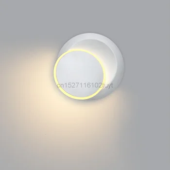 10vnt 5W 7W LED Kūrybos Sienos Žibintai 360 laipsnių Sukimosi Reguliuojamas Dedside Šviesos Balta Juoda Moderni Praėjimo Apvalus LED Sienos Lempos