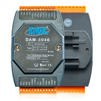 DAM-3046 4-kanalų termopora įvesties modulis temperatūros įsigijimo K/J/T tipas RS485RS232 autobusų modbus-rtu