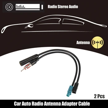 X Autohaux 2vnt Automobilio Radijo Anteną Prijunkite Antenos Adapteris Jungties Kabelis, FM AM Stereo Garso GPS Navigacijos Galvos Vienetas VW
