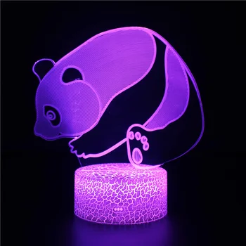 Panda Bear 3d Iliuziją, Lempa, LED Nakties Šviesos Spalvinga USB Stalo Lempa Namų Kambario Dekoro naktinė lempa Dovanos Berniukams, Mergaitėms, Vaikams