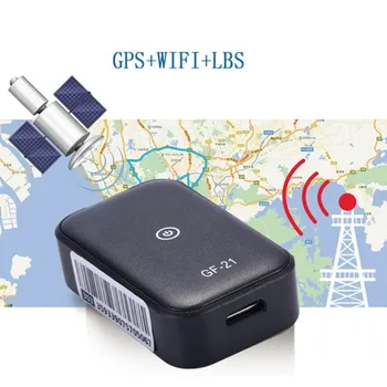 GPS Realaus Laiko GF21 Automobilių Sekimo Mini Anti-Lost Prietaiso Valdymas Balsu Įrašymo Locator HD WIFI+LBS+GPS Realaus Laiko Stebėjimo 32GB