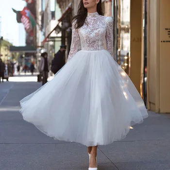 2022 Mados Plisuotos Bridesmaid, Rick Suknelė Moterims Chic White Vasaros Vestuves Tuščiaviduriai Iš Backless Senovinių Nėrinių Kamuolys Suknelė
