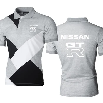 2022 tendencija Mens trumpas rankovės GTR Automobilių Logo Spausdinimas Vasaros Sujungimas Mens POLO marškinėliai Aukštos Kokybės Medvilnės POLO marškinėliai