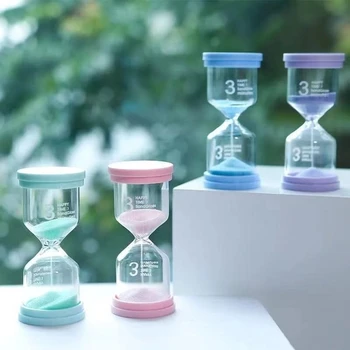 Kūrybos smėlio laikrodis laikmatis papuošalai macaron spalvų atitikimo 3 minutes Sandglass namų puošybos amatus