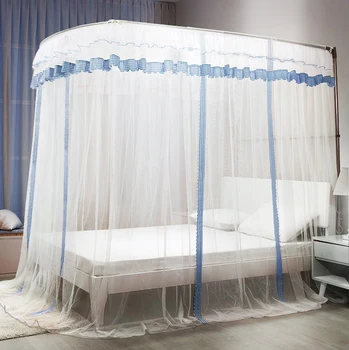 Teleskopinis tinkleliai nuo vabzdžių u-formos namų 1,8 m lovos princesė vėjo 1,5 m lova su atrama 2m šifruojami sutirštės vasaros skydas