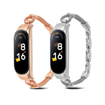 Moterų Dirželis Amazfit Mi Juosta 7 Nerūdijančio Plieno Correas Apyrankė Xiaomi Miband 6 5 Smart Žiūrėti Watchband Juostos Pakeitimo