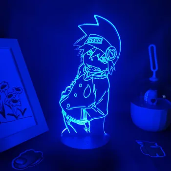 Soul Eater Anime Pav 3D LED Lava Lempos Neon Naktį Žibintai Miegamasis Lentelė Spalvinga Apdaila Anime Soul Eater Gimtadienio Dovanos