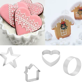 Kalėdų Cookie Cutter Virtuvės Kepimo Nerūdijančio Plieno Sumažinti Saldainių, Sausainių Kepimo Formą Kepimo Įrankiai, Metalo Pjovikliai Pelėsių Slapukas Antspaudas