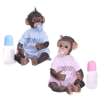 15.8 colių, 40 cm, Reborn Baby Lėlės Mielas Beždžionė Lėlės, Minkšti Silikoniniai Medvilnės Kūno Patogus Moheros realios Žaislai Lydėti Dovana