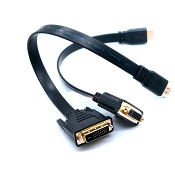 HDMI į DVI kabelis, DVI į HDMI kabelis, plokščias kabelis HD konvertavimo kabelis PS3 jungiamasis kabelis gali būti perjungtas į vienas kitą