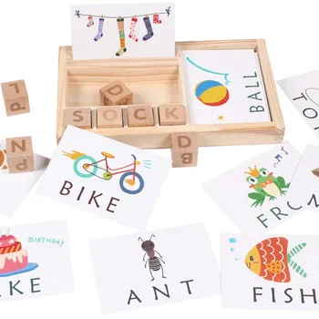 Mediniai Žodžių Rašybos Žaidimas Vaikams Anksti Švietimo Žaislai Vaikams Mokymosi Mediniai Žaislai Montessori Ugdymo Žaislas Kalėdų dovana