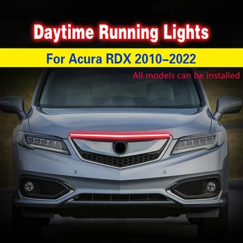 1Pcs DRL 12V LED Dienos Veikia Šviesos Rūko Žibinto Apdaila Acura RDX 2010-2022 Universalus Auto Dekoratyvinis Aplinkos Lempos
