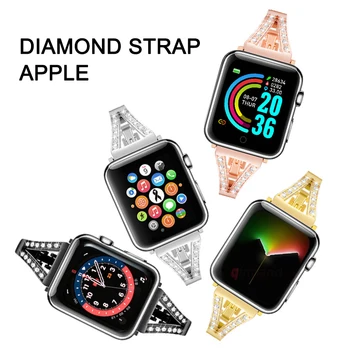 Metalo Diamond, Apple Watch Band 41mm 40mm 45mm 44mm 38mm 42mm Diržas Dirželis Iwatch 7 6 5 4 3 SE Moterų Apyrankės Apyrankės