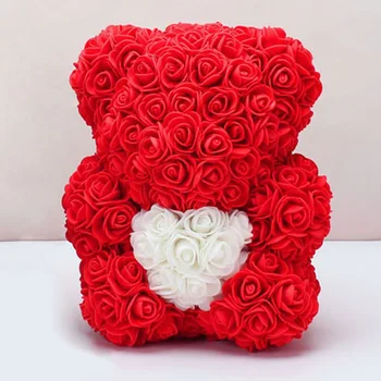 Karšto Pardavimo 25cm Lokys Rožės Meškiukas Rose Dirbtinių Gėlių Gimtadienio dovana, Kalėdų Dovanos Draugei Valentino Dovana