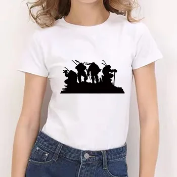 2021 Moterys Vasarą pažvejoti Spausdinti Atsitiktinis Tshirts Harajuku korėjos Stiliaus Grafikos Viršūnes Naujas Kawaii trumpomis Rankovėmis Moteriška T-shirt